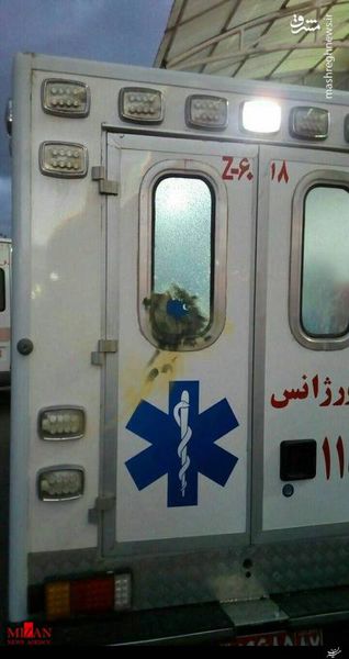 عکس/ پرتاب نارنجک به آمبولانس اورژانس