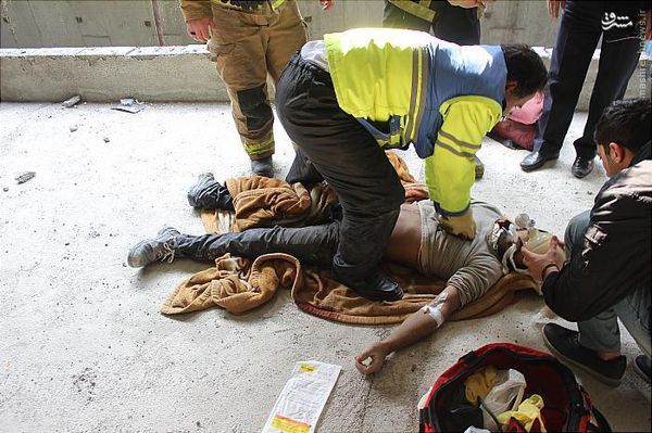 عکس/ سقوط مرگبار کارگر جوان از طبقه ششم 