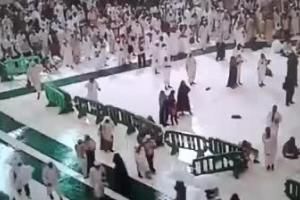 فیلم/ فداکاری کودک برای نجات جان مادر در لحظه سقوط جرثقیل مکه
