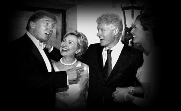 انتشار عکسی کمتر دیده شده از روابط صمیمی و خانوادگی کلینتون و ترامپ