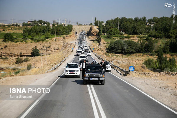 عکس/ کاروان طولانی اسکورت روحانی در یاسوج