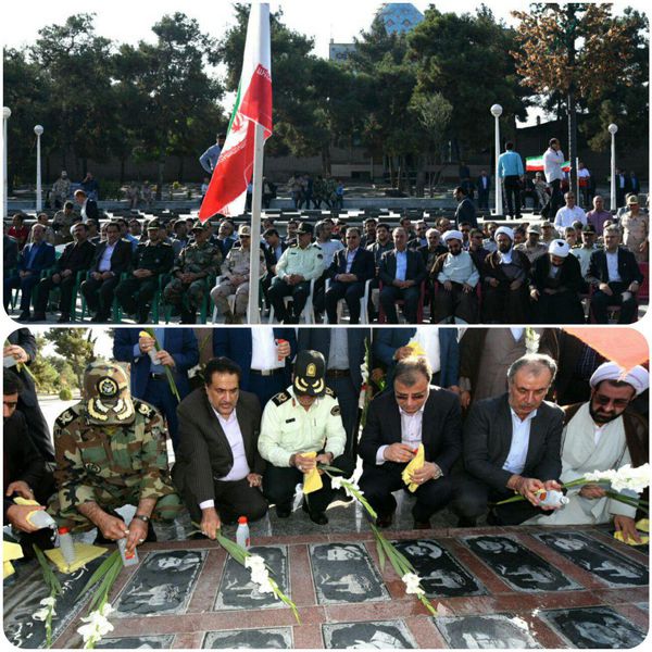 عطرافشانی گلزار شهدای گرگان به مناسبت هفته دولت